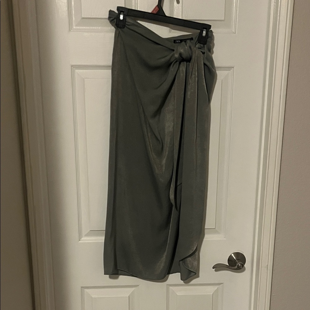 Zara Asymmetrical Olive Skirt